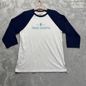 Minnesota True North Shirt Men's Medium Blue Raglan Sleeve